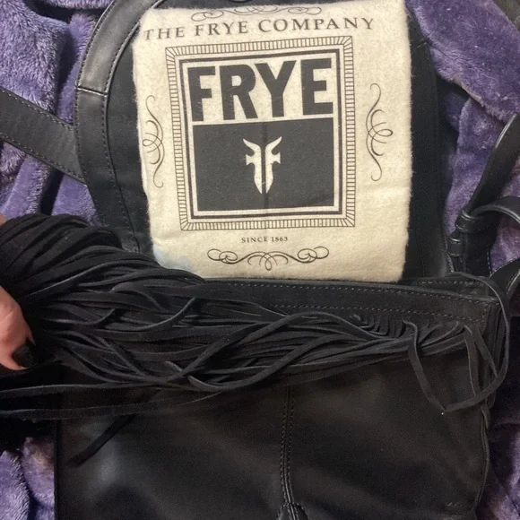 Frye Black Crossbody Bag with Fringe Detailing “RAY” nwt! - Picture 4 of 7
